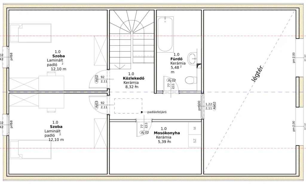 Léda liget alaprajz, emelet